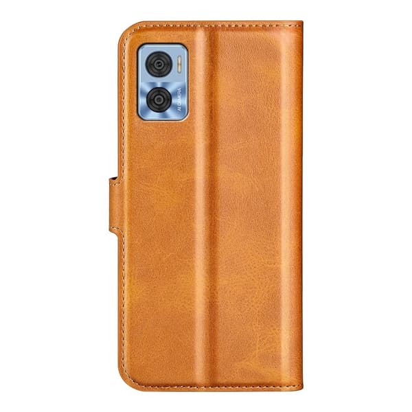 Læderetui med Pung til Motorola Moto E22 - Gul Yellow