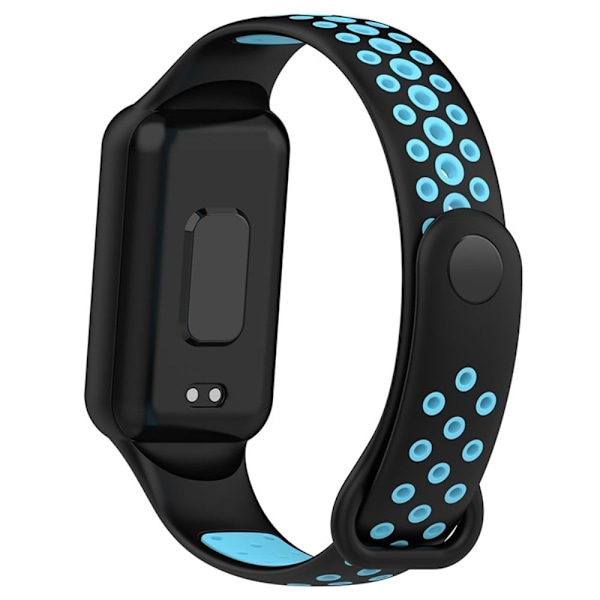 Amazfit Band 7 klockarmband i silikon med dubbla färger - Svart / Blå Blå
