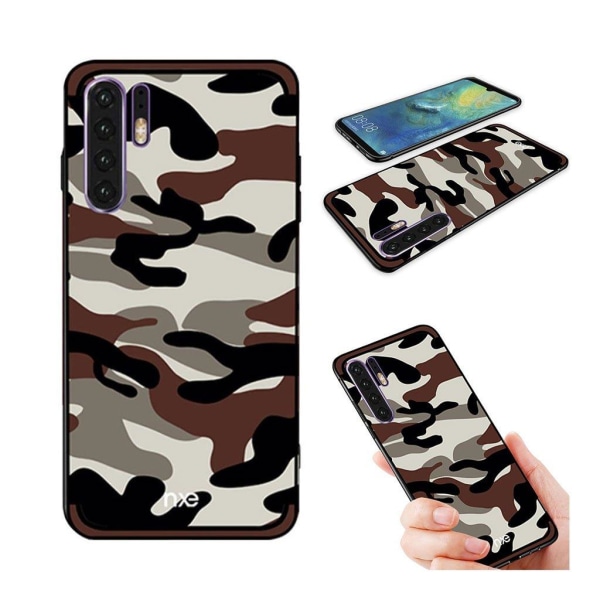 NXE Huawei P30 Pro camo-kuvioinen hybrid suojakotelo - Kahvi Brown