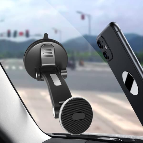 CT18 drejelig magnetisk biltelefonholder med lang arm Black