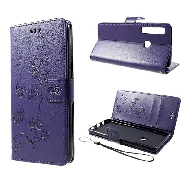 Butterfly läder Samsung Galaxy A9 (2018) fodral - Lila Lila