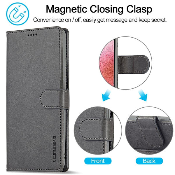 LC.IMEEKE Xiaomi Redmi Note 12 Flip Etui - Grå Silver grey