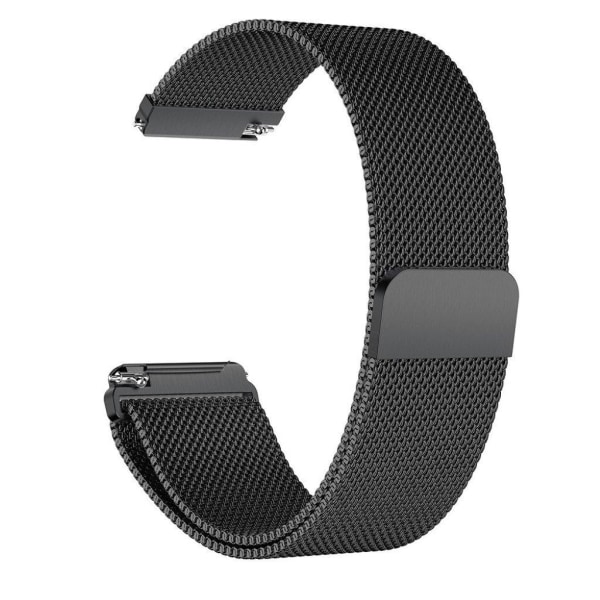 Milanolainen Fitbit Versa ruostumattomasta teräksestä valmistettu ranneke - Koko: L / Musta Black