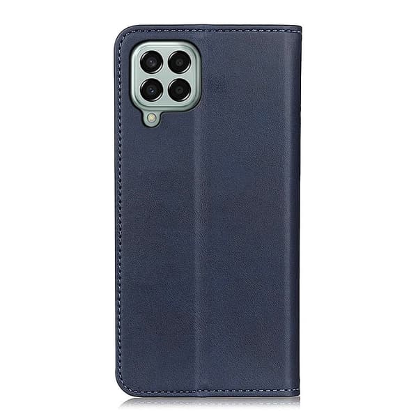Samsung Galaxy M33 5G flip etui i ægte læder med pung – Blå Blue