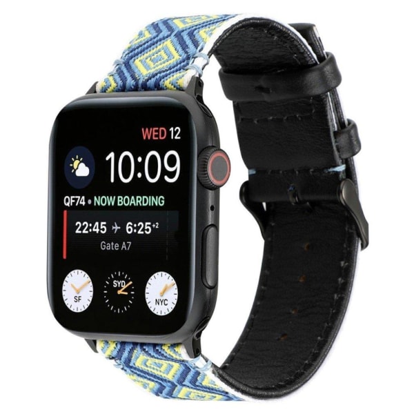 Apple Watch Series 6 / 5 40mm ethnic ægte læder rem - blå Blue