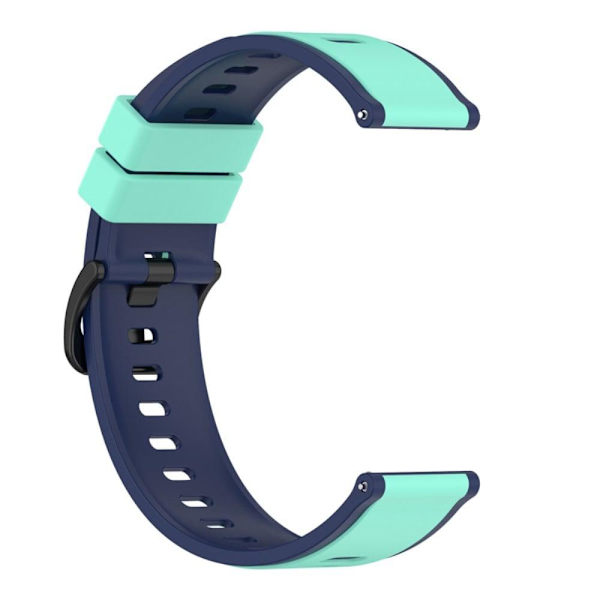 22 mm universellt dubbelfärgat klockarmband i silikon - Teal Grön / Blå Grön