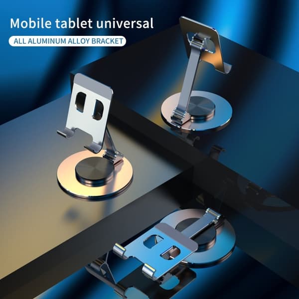Universell, roterbar telefon- og nettbrettholder i aluminiumslegering - Grå Silver grey