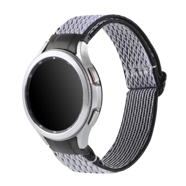 Samsung Galaxy Watch 5 / 4 elastiskt nylonarmband - Vit / Svart Svart