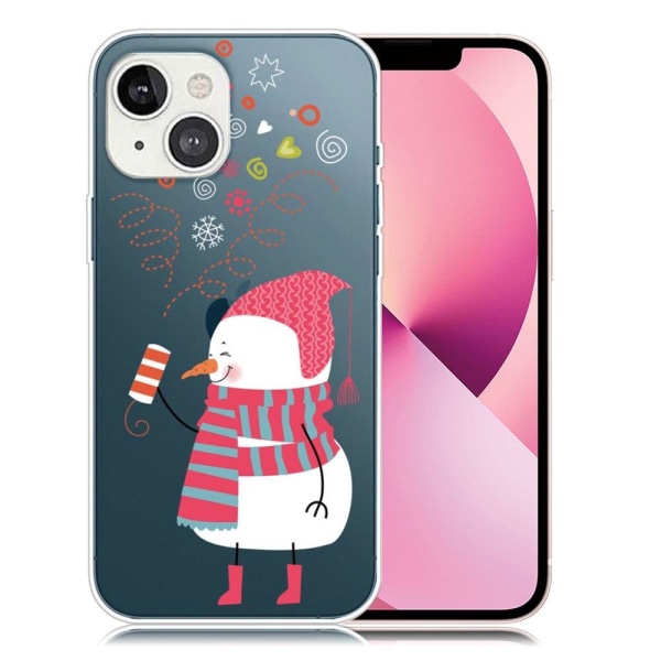 Julecover fleksibelt cover iPhone 13 mini 5.4 inch - Snemand Og Multicolor