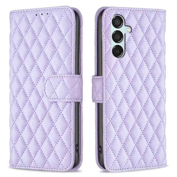Rhombus mat Samsung Galaxy M15 flip etui - Lilla Purple
