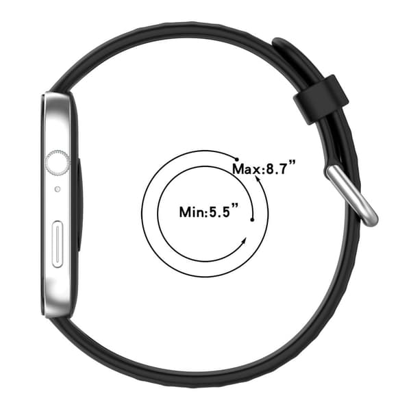 Huawei Watch Fit 3 Blødt Silikone Strap Sport Watchbands Replacement med sølvspænde - Sort Black
