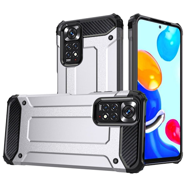 Armour Guard Xiaomi Redmi Note 11S / Xiaomi Redmi Note 11 skal - Silver/Grå Silvergrå