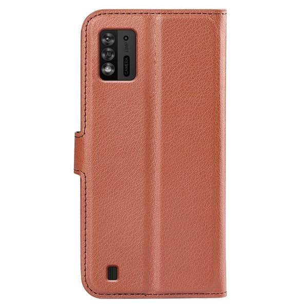 Klassisk ZTE Blade A52 Lite Flip Etui - Brun Brown