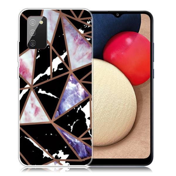 Marble Samsung Galaxy A02s Etui - Sort / Rose / Blå Multicolor