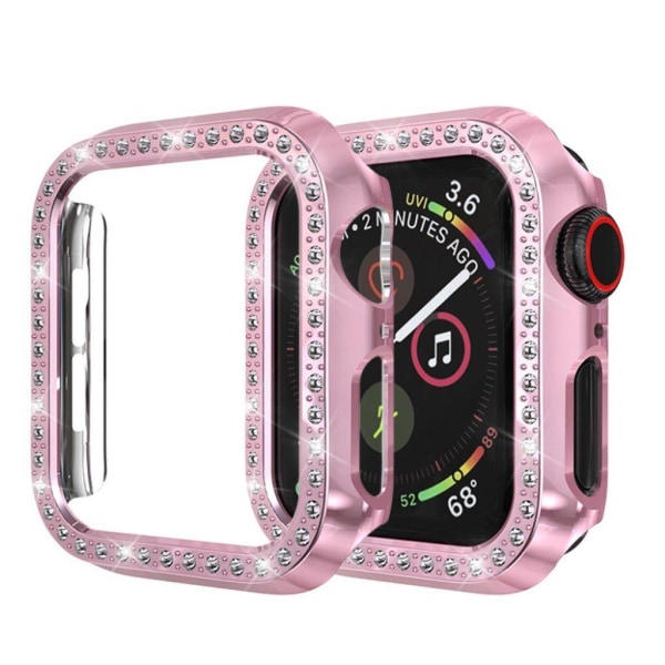 Apple Watch Series 4 40 mm enkelradig stötfångare med strassdekor - Ros Rosa