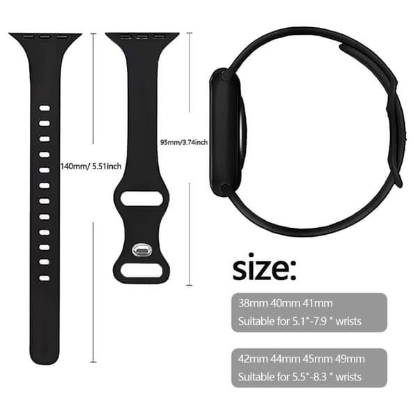 Apple Watch Series 41mm - 40mm - 38mm urrem i silikone - Hvid White