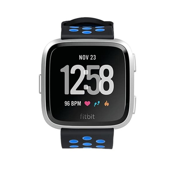 Fitbit Versa klockarmband silikon dubbelfärgad - Mörkblå och svart multifärg