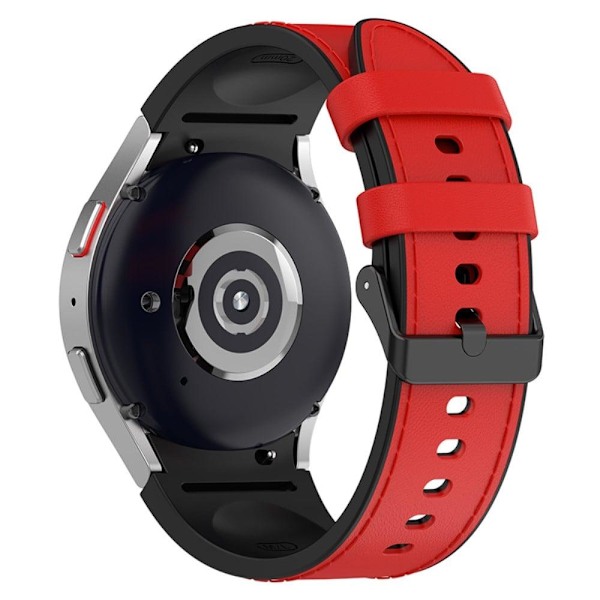 Samsung Galaxy Watch 5 / 4 / 3 (41mm) klockarmband i silikon och läder med svart spänne- Svart Storlek: L Röd