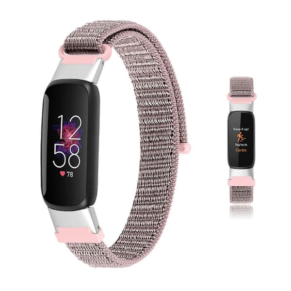 Fitbit Luxe klockarmband i nylonväv - Puder Sand Rosa