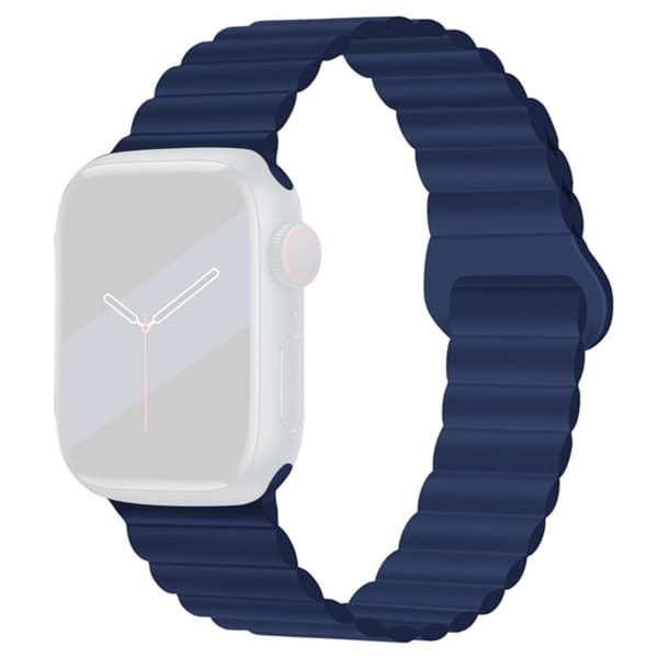 Apple Watch (45 mm) klokkerem med magnetisk lås i silikon - Blå Blue
