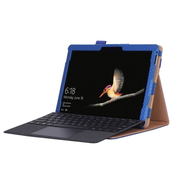 Microsoft Surface Go 10 mobiletui i kunstlæder med carbon tekstu Blue