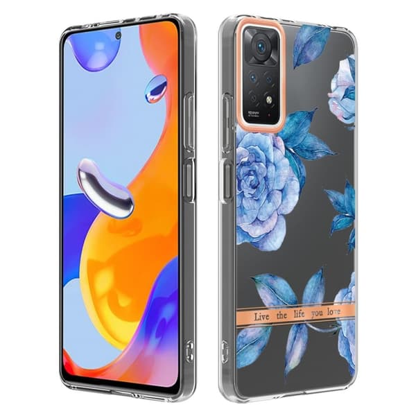 Supertyndt og holdbart softcover til Xiaomi Redmi Note 11 Pro 5G / Note 11 Pro - Blå Pæon Blue