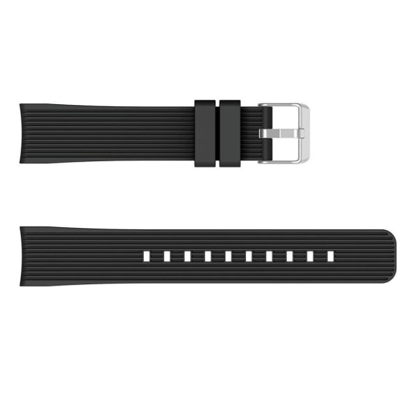 Samsung Galaxy Watch 3 (41mm) pinstriped silicone watch band - B Black