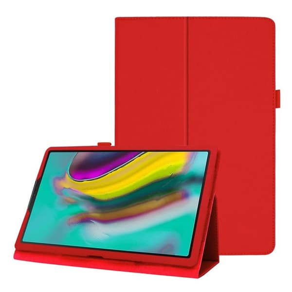 Samsung Galaxy Tab A 10.1 (2019) litchi läderfodral - Röd Röd