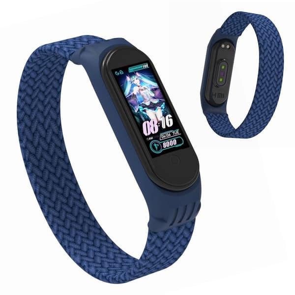 Xiaomi Mi Band 5 / 4 / 3 elastisk nylonklokkebånd - Blå / Størrelse: M Blue