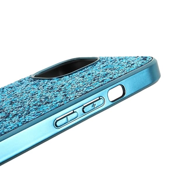 Glitter iPhone 15 Plus kotelot - Tummansininen Blue