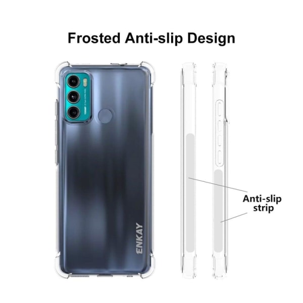 ENKAY kirkas pudotuksen kestävä kotelo Motorola Moto G40 Fusion / Moto G60 -puhelimelle Transparent