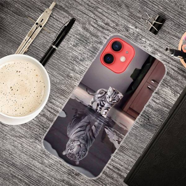 Deco iPhone 13 skal - Katt Och Tiger Silvergrå