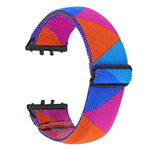 Samsung Galaxy Fit3 SM-R390 Elastisk håndledsbånd mønsterdesign urrem (sort spænde) - 21 Multicolor