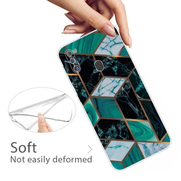 Marble Samsung Galaxy M21 2021 Suojakotelo - Emerald Marble Green