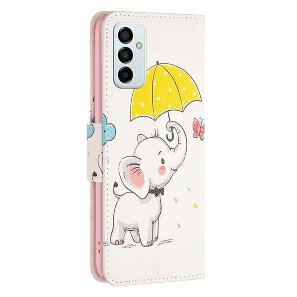 Wonderland Samsung Galaxy M23 flip-etui - Paraply Og Elefant Multicolor