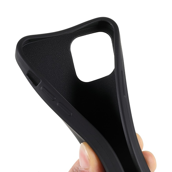 iPhone 12 / 12 Pro 6,1 tommer Mat minimalistisk etui Anti-ridse Blødt fleksibelt cover med skulderrem - Sort Black