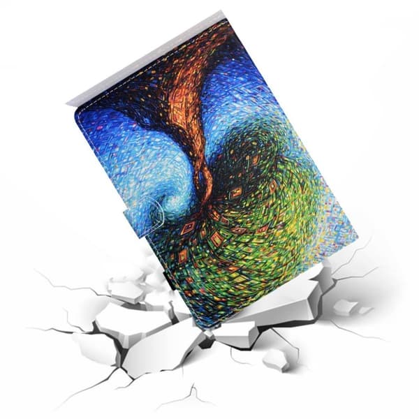 Huawei MediaPad M6 8.4 pen mønster lær flip etui - Tree Multicolor