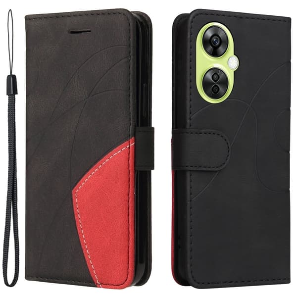 Tekstureret OnePlus Nord CE 3 Lite læderetui med rem - Sort Black
