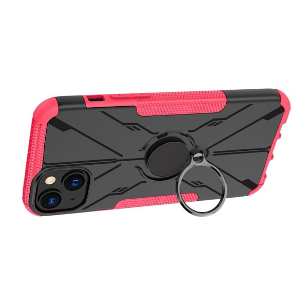 Kickstand-skydd med magnetisk platta för iPhone 14 - Ros Rosa