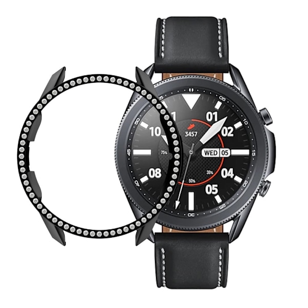 Rhinestone glitter cover til Samsung Galaxy Watch 3 (45mm) - Sort Black