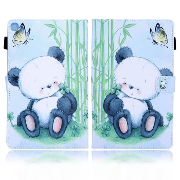 Samsung Galaxy Tab A7 10.4 (2020) bright mönstrad läder flip fodral - Panda Vit