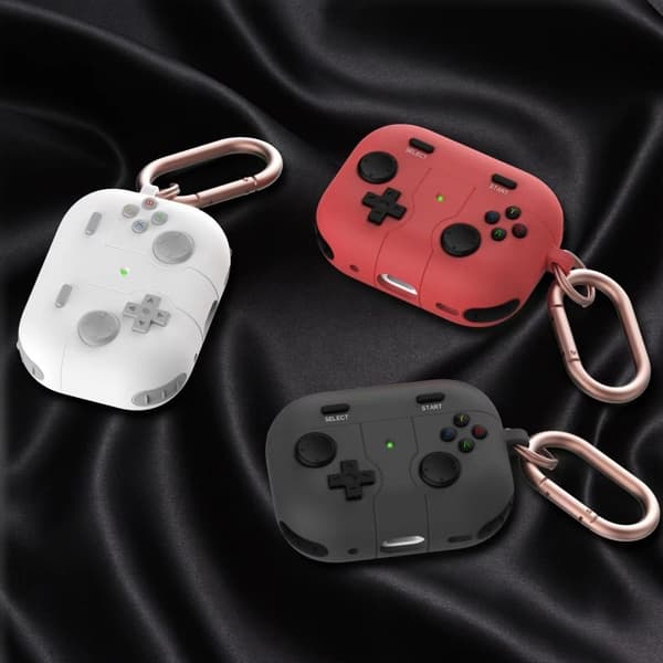 AirPods Pro 2 gamepad-liknande silikonfodral med spänne - Vit Vit