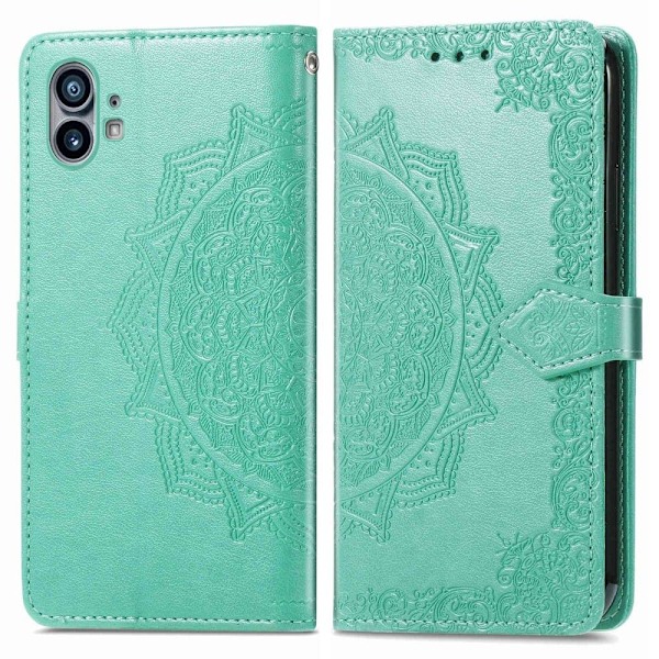 Mandala läder Nothing Phone (1) fodral - Grön Grön