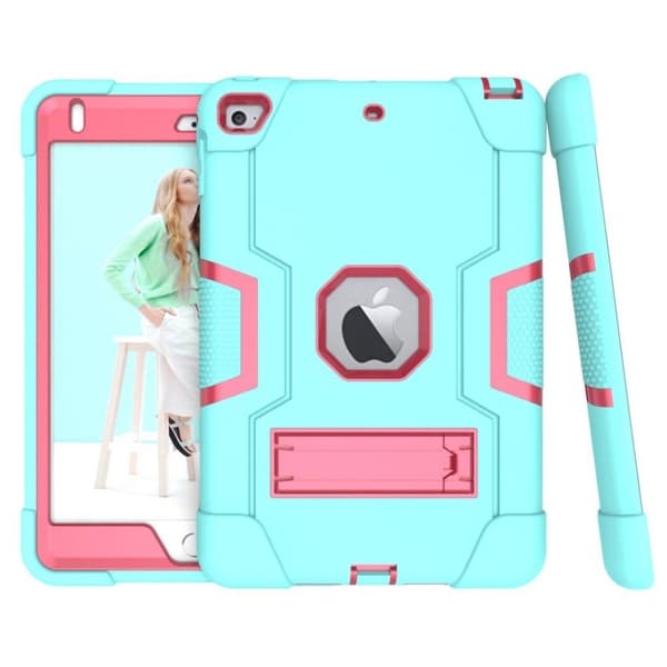 iPad Mini (2019) iskunkestävä hybridikotelo - Syaani / Ruusu Green