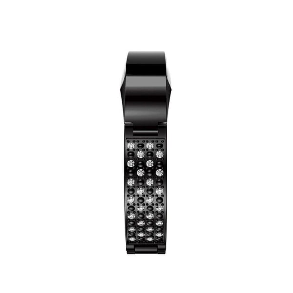 Fitbit Alta urrem i stainless stål med bjerkrystal-bling dekoration - Sort Black