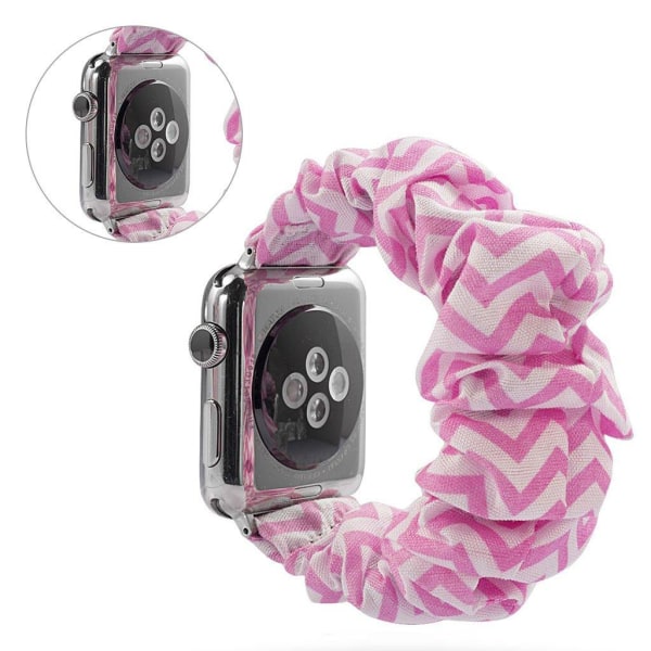 Apple Watch Series 5 44mm cloth pattern watch band - Rose Wavy L Pink