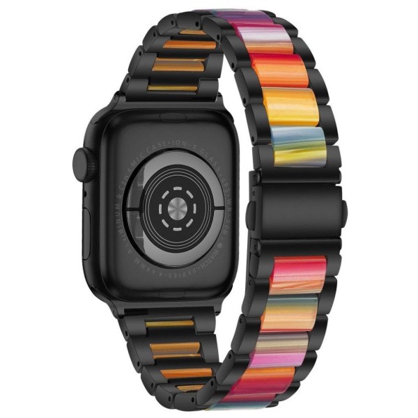 Apple Watch 44mm elegantti kolme helmeä + ruostumattomasta teräksestä valmistettu ranneke - Musta / Monivärinen Multicolor