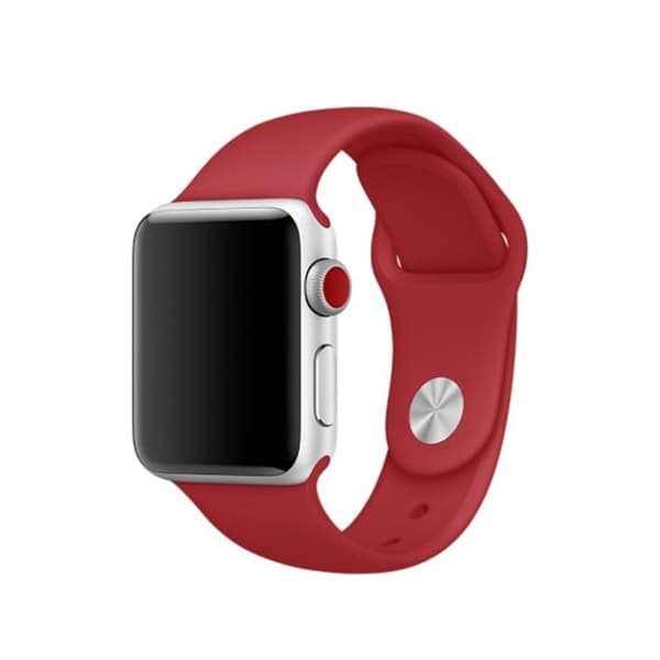 Apple Watch Series 4 44mm blødt silikone Urrem - Mørkerød Red