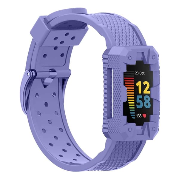 Fitbit Charge 5 kul klokkerem i silikon med deksel - Lilla Purple