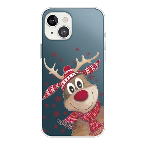Juleveske til iPhone 14 - Smilende Hjort Red